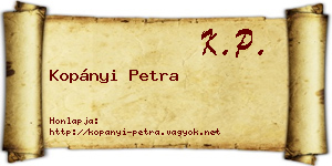 Kopányi Petra névjegykártya